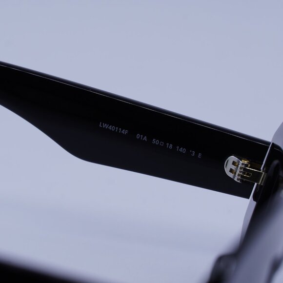 Loewe LW40114F 01A Sunglasses Shiny Black Cat Eye Frame, Smoke Lenses main image 4